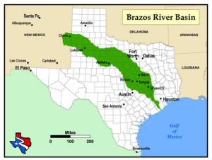 The mouth of the Brazos begins In West Texas