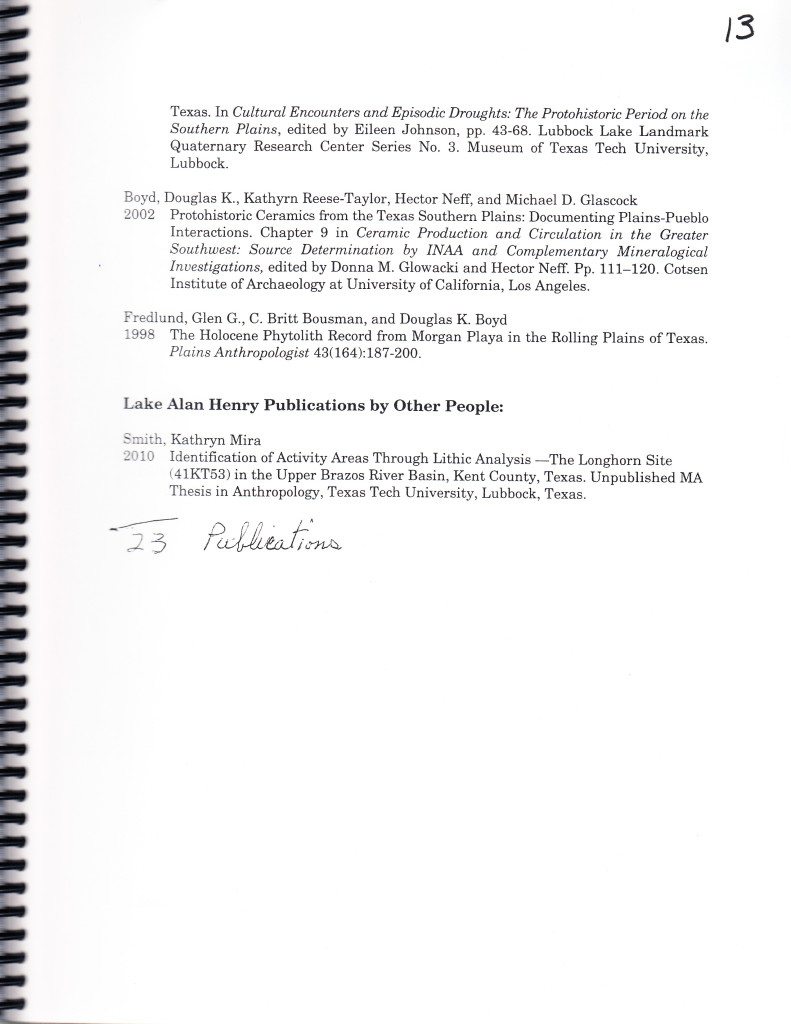 Page 3 of 3 showing the publications about Lake Alan Henry