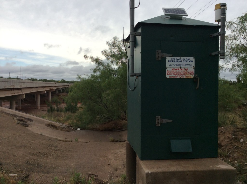 Stream flow measuring station at Hwy 84/Justiceburg, TX.